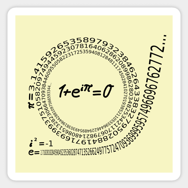 Euler: three fundamental constants Sticker by sci-man